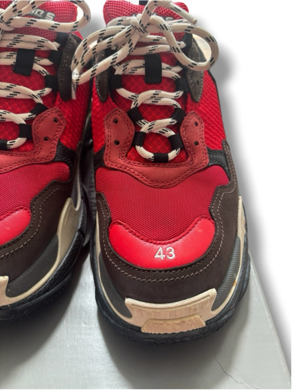 Size 10- Balenciaga Triple S Red Black W/Box - Picture 8 of 16